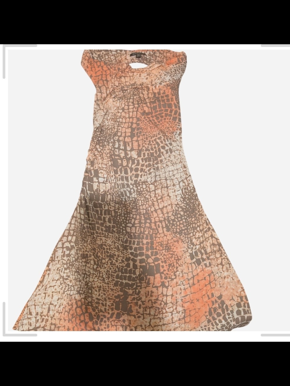 Tommy Bahama Peach and Taupe Croc-Print Sleeveless Dress